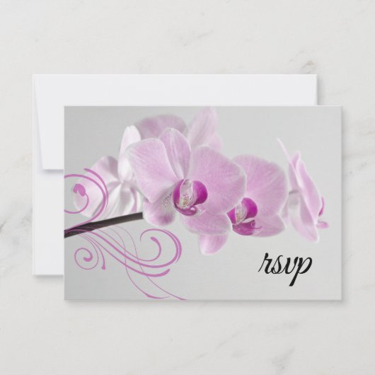 Rosa Orchid Elegance Wedding RSVP Response Card Karte (Vorderseite)