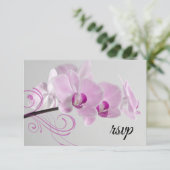Rosa Orchid Elegance Wedding RSVP Response Card Karte (Stehend Vorderseite)
