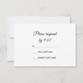 Rosa Orchid Elegance Wedding RSVP Response Card Karte (Rückseite)