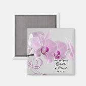 Rosa Orchid Elegance Wedding Save the Date Magnet (Vorderseite/Rückseite)