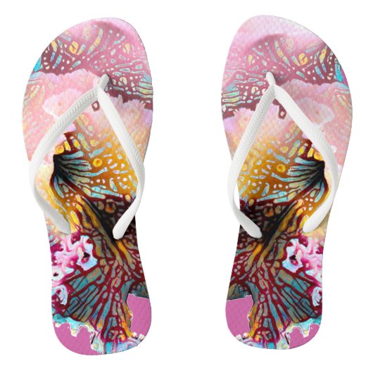 Rosa Orchid Flip Flops Badesandalen (Fußbett)