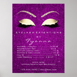 Rosa Orchid Gold Makeup Artist Lashes Preisliste Poster