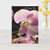 Rosa Orchid Happy Birthday Card Karte (Gelbe Blume)
