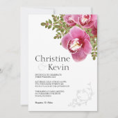 Rosa Orchid Hochzeit Einladung (Vorderseite)