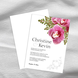 Rosa Orchid Hochzeit Einladung