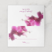 Rosa Orchid-Hochzeitsgefaltete Platzkarte (Außenseite Aufgefaltet)