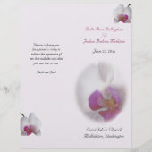 Rosa-Orchid-Hochzeitsprogramm (Vorderseite)