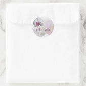 Rosa Orchid-Hochzeitsticker Runder Aufkleber (Tasche)