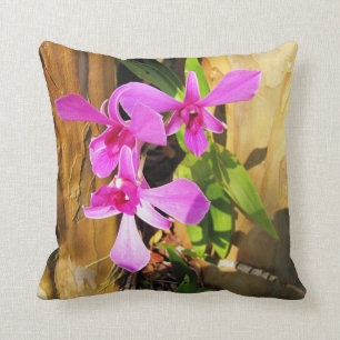 Rosa Orchid im Baumkronenkissen Kissen