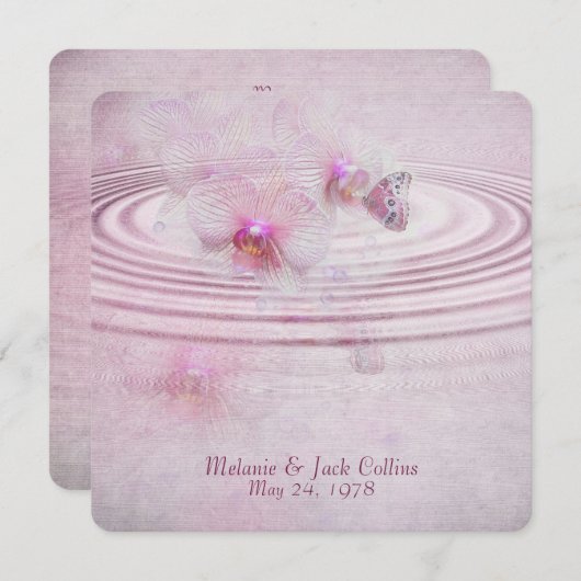 Rosa Orchid Ripple Wedding Vow Erneuerung Einladung (Vorne/Hinten)