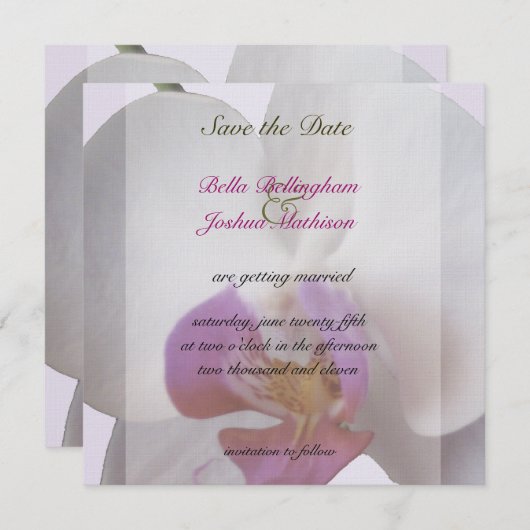 Rosa Orchid Save the Date Einladung (Vorne/Hinten)