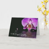 Rosa Orchid und Blasen-Beileid Karte (Gelbe Blume)