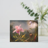 Rosa Orchid und Drei Humingvögel Einladungen (Stehend Vorderseite)