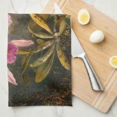 Rosa Orchid und Drei Hummingvögel Küchentuch (Viertel Falte)