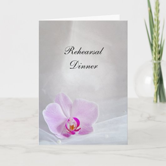 Rosa Orchid und Veil Hochzeit Probe Dinner Einladung (Vorderseite)