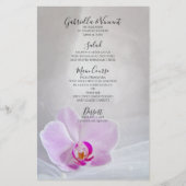 Rosa Orchid und Veil Wedding Menü (Vorderseite)