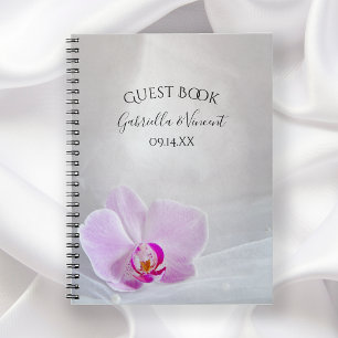 Rosa Orchid und White Bridal Veil Hochzeit Notizblock