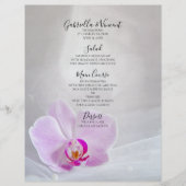 Rosa Orchid und White Bridal Veil Hochzeitsmenü (Vorderseite)