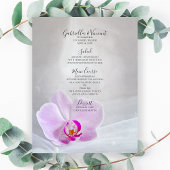 Rosa Orchid und White Bridal Veil Hochzeitsmenü