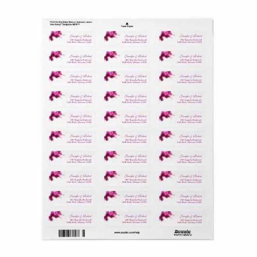 Rosa Orchid Wedding Address Return Label (Vorne)