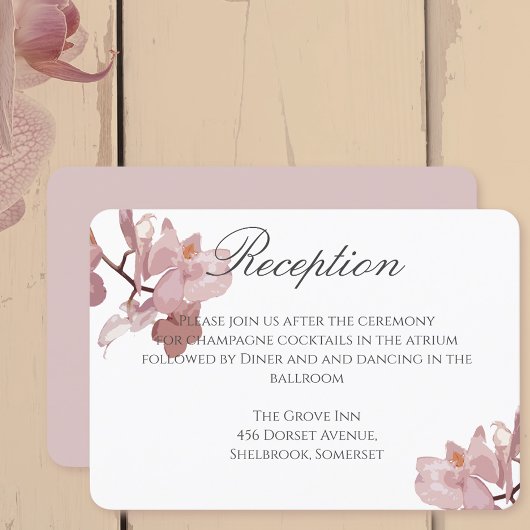 Rosa Orchid Wedding Card Dankeskarte