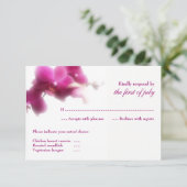 Rosa Orchid Wedding RSVP Card Karte (Stehend Vorderseite)