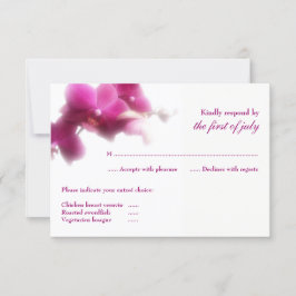 Rosa Orchid Wedding RSVP Card Karte