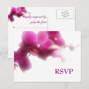 Rosa Orchid Wedding RSVP Einladungspostkarte