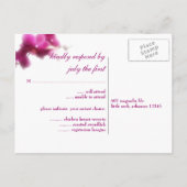 Rosa Orchid Wedding RSVP Einladungspostkarte (Rückseite)