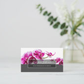 Rosa orchide Blume blüht elegantes Rechteck Visitenkarte (Stehend Vorderseite)