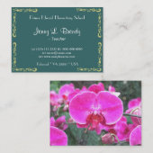 Rosa orchide Blume, Blumenfotografie Visitenkarte (Vorne/Hinten)