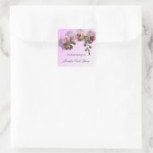 Rosa orchide Blume, Buchkleber. Quadratischer Aufkleber (Tasche)