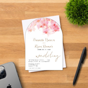 Rosa Orchidee Aquarell-Blume Florale Hochzeit  Acryleinladungen