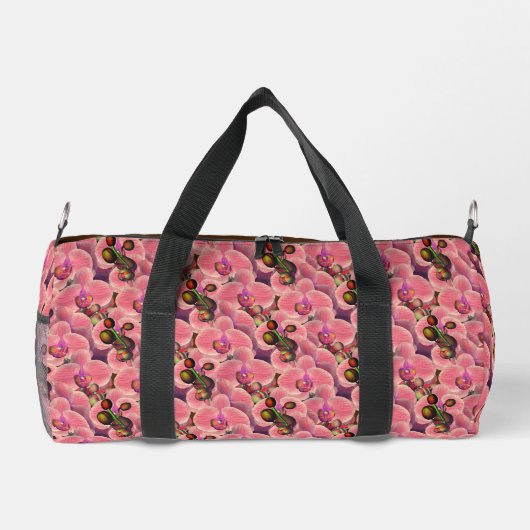 Rosa Orchidee Blume Personalisiert Duffle Bag (Rückseite)