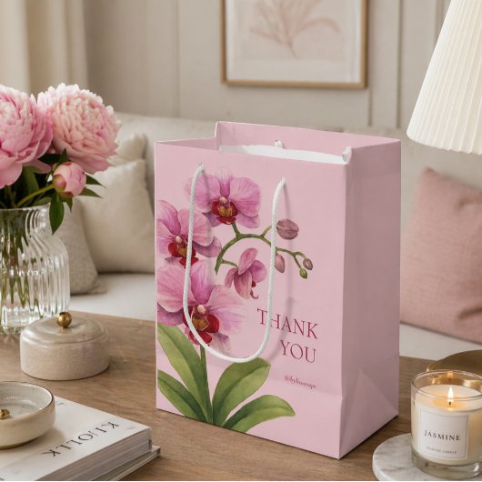 Rosa Orchidee Geschäft Dankeschön Geschenktüte