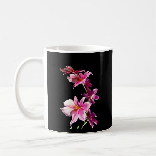 Rosa Orchidee Kaffeetasse (Links)