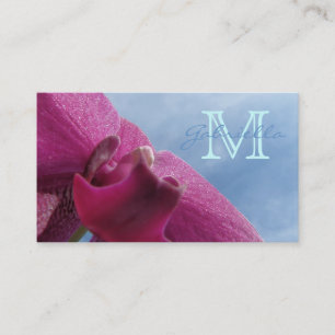 Rosa Orchidee: Monogramm-Visitenkarten Visitenkarte