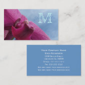 Rosa Orchidee: Monogramm-Visitenkarten Visitenkarte (Vorne/Hinten)