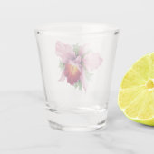 Rosa Orchidee Schnapsglas (Rückseite)