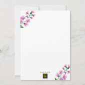 Rosa Orchidee Wasserfarbe Süß 16 Einladung (Rückseite)