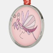 Rosa OrchideeMantis Silbernes Ornament (Links)