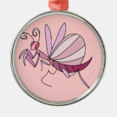 Rosa OrchideeMantis Silbernes Ornament (Vorne)