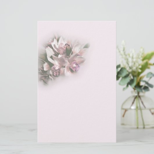 Rosa Orchideen 1 Briefpapier (Stehend Vorderseite)