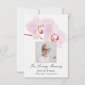 Rosa Orchideen auf dem Weißen Beileid zur Beerdigu Dankeskarte (Vorderseite)