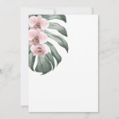 Rosa Orchideen auf der Monstera Tropical Paradise Einladung (Rückseite)