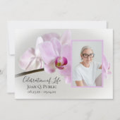 Rosa Orchideen auf Stammzelebration des Lebens Einladung (Vorderseite)