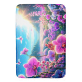 Rosa Orchideen Badematte (Vorderseite Vertikal)