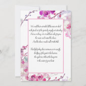 Rosa Orchideen Beerdigung Ankündigung Einladung (Rückseite)