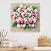 Rosa Orchideen Blühen Poster (Küche)