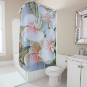 Rosa Orchideen Blume Aquarell Duschvorhang (Beispiel)